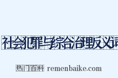 社会犯罪与综合治理反义词是什么意思的图片